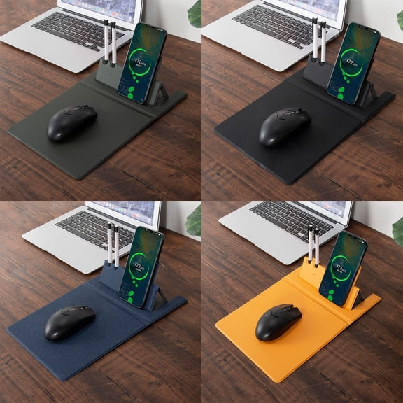 Dianli Gifts 15W Fast Foldable Wireless Charging Stand And Mouse Pad With Phone Holder, Multifunction Office Home Charging Dock With Pen Slot, Qi Fast Charge Compatible For Phones And Accessories