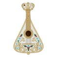 thumbnail image 1 of Dianli Gifts 9-Piece Musical Instrument Ornament Set with Violin Guitar Piano Drum Trumpet Flute Saxophone Accordion Balalaika Gold Filigree Christmas Tree Decorations, 1 of 6