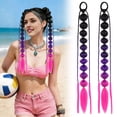thumbnail image 1 of Dianli Gifts Braided Hair Extension Three-Color Gradient Hand-Woven Braided Ponytail Synthetic Clip-in Long High Ponytail Style Heat-Resistant Fiber for Daily Wear Cosplay Party, 1 of 3