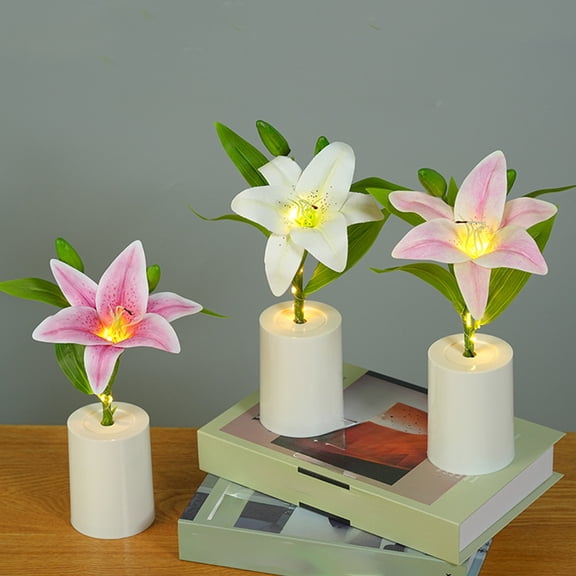 Dianli Gifts Desk Lamp Night Light Flower Pot Light Mini Night Light Floral Atmosphere Desk Lamp Bedroom Bedside Home Decoration Ambient Gift Floral Night Light Decorative Lamp
