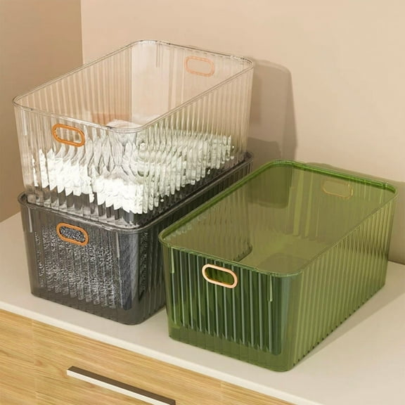Dianli Gifts Large Transparent Storage Box with Lid + Dustproof Desktop Organizer + High Capacity Cosmetic Storage + Multi-Purpose Clear Bin for Bathroom Vanity or Desk Gift