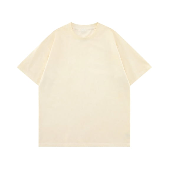 Dianli Gifts Men's Vintage Solid Color Casual Short Sleeve Round Neck Shirt Retro Lightweight Breathable Cotton Blend Summer Pullover Relaxed Fit Everyday Tee
