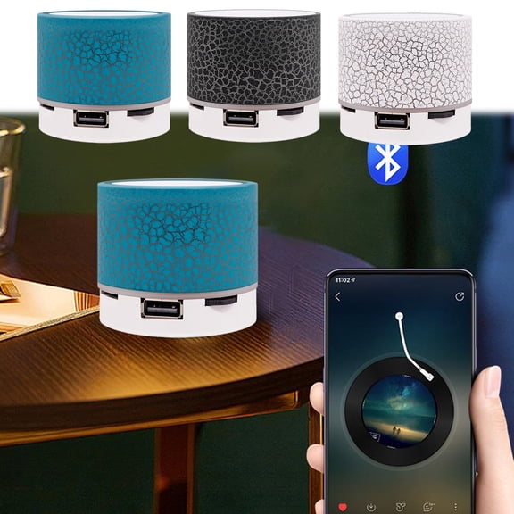 Dianli Gifts Mini Bluetooth Stereo Portable Plug-In Subwoofer Speaker With LED Illumination, USB Rechargeable Wireless Sound, Compact Party Giftable Design For Home Office Travel Outdoor Music