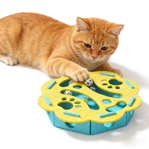 Dianli Gifts Pet Toys Puzzle Toys Pet Box Interactive Digging Construction Scene Indoor Puzzle Game for Dogs And Cats Mental Stimulation Includes Two Random Color Balls Pet Enrichment Toy
