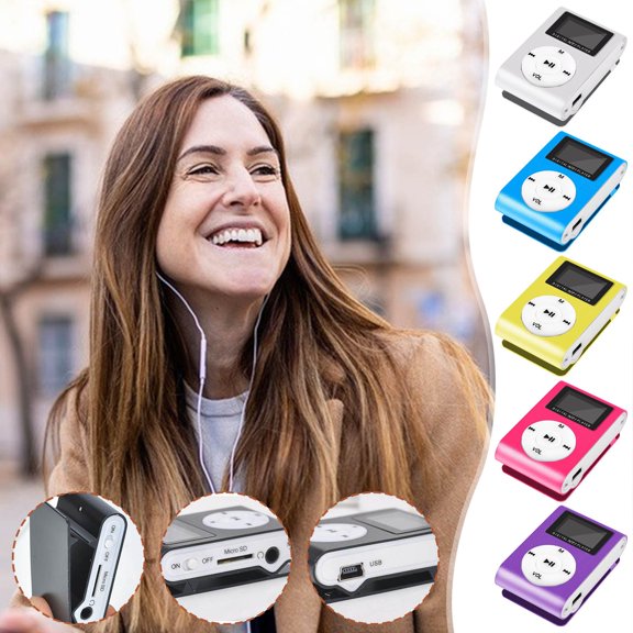 Dianli Gifts Portable MP3 Player With Clip, USB And LCD Screen, TF Card Playback, Rechargeable Sports Music Player For Running Gym Travel, Lightweight Clip-On Design With Long Playback, Portable MP3