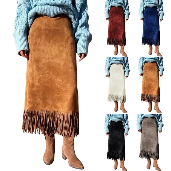 Dianli Gifts Skirts Dresses Fringe Mini Skirt Drawstring Pocket Elastic Waist Solid Color Casual Pull On Soft Fringe Hem Trendy Streetwear Party Mini Skirt