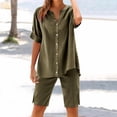 thumbnail image 1 of Dianli Gifts Two Piece Sets for Women Summer Casual Two Piece Set Short Sleeve Shirt and Shorts Lounge Outfit for Everyday Wear Brown L, 1 of 8