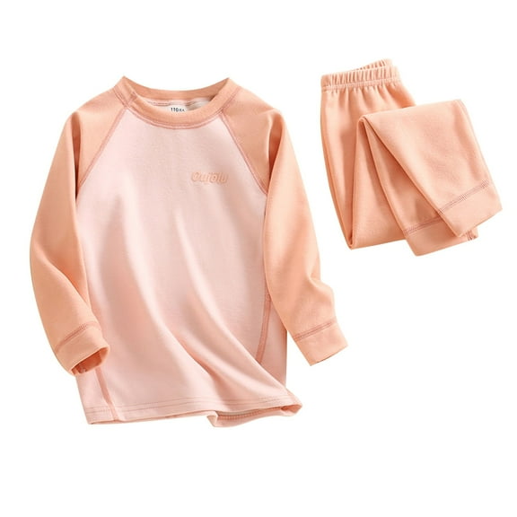 Dianli Girls Warm Thickened Blouse Loose Fit Long Sleeve Crew Neck Tops Active Sweat Suits for Girls Shirts for Girls 4-12 Pink 1 Years