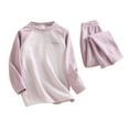 thumbnail image 1 of Dianli Girls Warm Thickened Shirts Loose Fit Long Sleeve Crew Neck Tops Stylish Girls' Clothing Sets Clothes for Girls 4-12 Lightning Purple 12 Years, 1 of 2