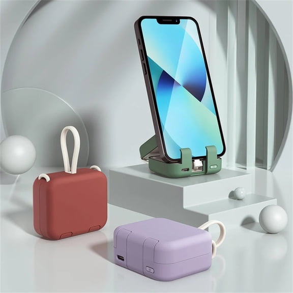 Dianli Handheld Mini Power Bank Phone Case Combo With BuiltIn Battery Back Clip Charger And Kickstand, Portable Integrated Power Pack For OnTheGo Charging, Universal Fit For Travel Commuting And