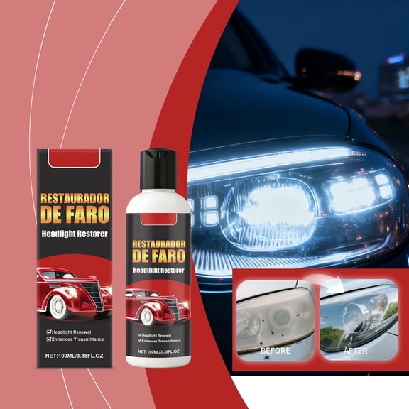 Dianli Headlight Restoration Kit Headlight Care Agent Scratch Remover Polish 100ml Quick Shine UV Protection Anti-Fog Clear Finish Automotive Headlight Maintenance Headlight Cleaner