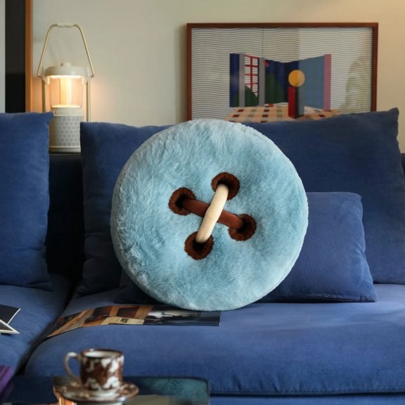 Dianli Home Decor Round Button Throw Pillow Cushion Decorative Sofa Backrest Bed Pillow Soft Plush Square Cushion For Living Room Bedroom Cozy Accent Decorative Pillow