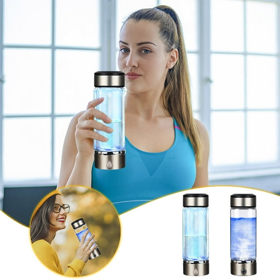 Dianli Hydrogen Water Bottle 360ML Portable Hydrogen-Rich Electrolytic Glass Health Cup USB Rechargeable Food-Grade Generator High Concentration Antioxidant Mineral Water Maker
