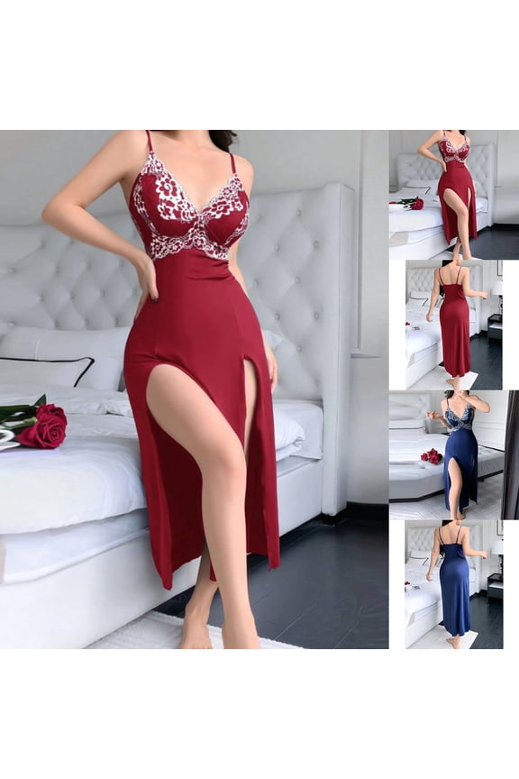 Lingerie Sleepwear Embroidered Lace Camisole Nightgown With Mesh Suspender Skirt Lace Up Detail Sheer Back T Strap Romantic Intimates Nightwear Lingerie Sleepwear