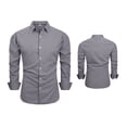 thumbnail image 1 of Dianli Men's Fashion Casual Long Sleeve Plaid Button Lapel Shirt Stretch Cotton-Blend Turn-Down Collar Office Business Casual Fit Breathable Lightweight Work Travel, 1 of 6