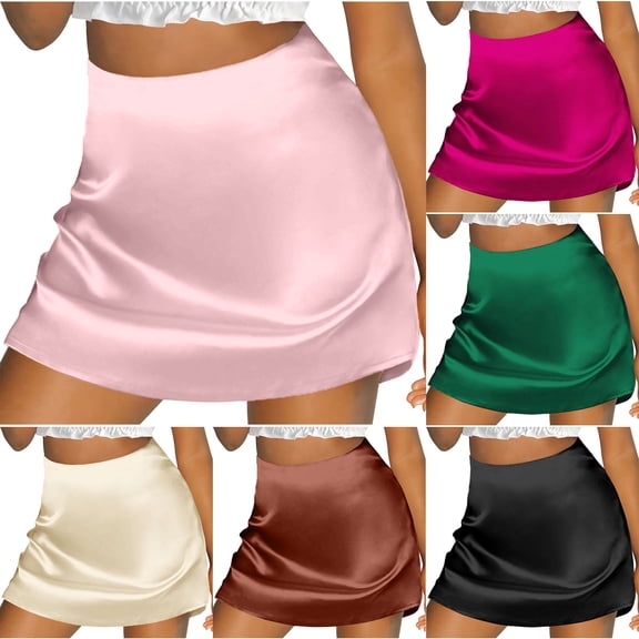 Dianli Mini Skirt Party Skort High Waisted Satin Face Zipper Lined A Line Mini Skirt With Inner Lining High Rise Zip Closure Sleek Day To Night Party Mini Skirt