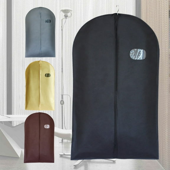 Dianli Non Woven Garment Bag Medium Thick Dust Cover Closet Hanging Suit Bag Foldable Travel Clothes Protector Storage Bag for Suits Dresses Jackets Gift
