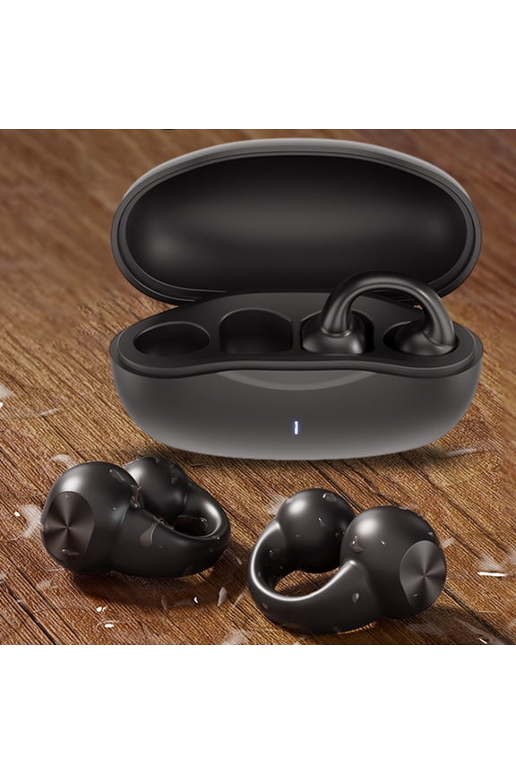 Open-Ear Bone Conduction Wireless Earbuds Bluetooth 5.3 With Earring Clip Design, Long Playback Time, Sweat-Resistant Secure Fit For Running And Gym, Lightweight Comfortable Headset For Men