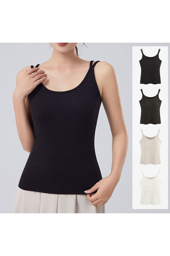 Pajamas Loungewear Breathable Chest Pad Strap Camisole Vest Lightweight Summer Small Vest Adjustable Straps Soft Comfortable Nightwear Sleepwear
