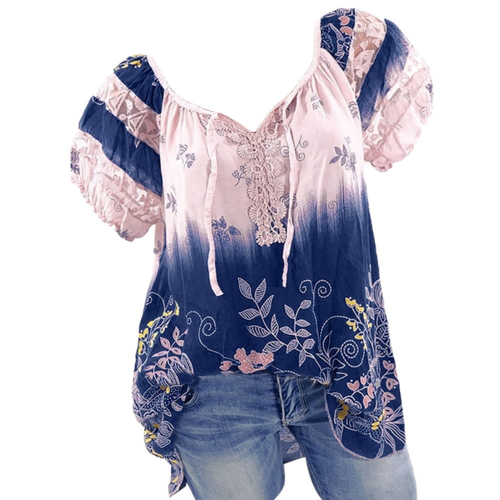 Funny Chicken Farmer Shirt For Women - Purple Graphic Tee With Flower Hen Print, Short Sleeve Blouse