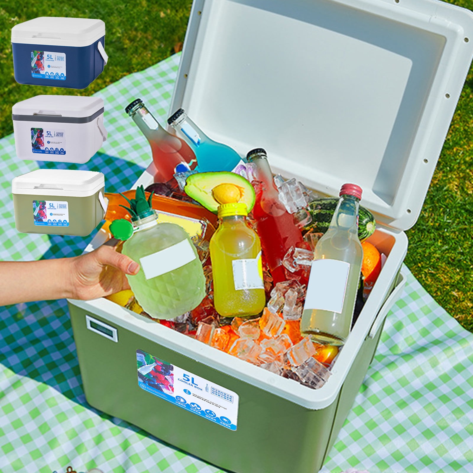 20/35 Quart Hard Cooler,Insulated Ice Chest Box Holds Ice For Beach Drink Beverage Camping Picnic Fishing Boa - View #12