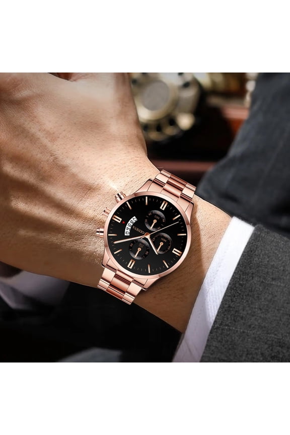 Quartz Men's Skeleton Watch Openwork Dial Alloy Case Leather Strap Luminous Hands Date Window Water Resistant Business Casual Dress Analog Wristwatch Fashion Gift