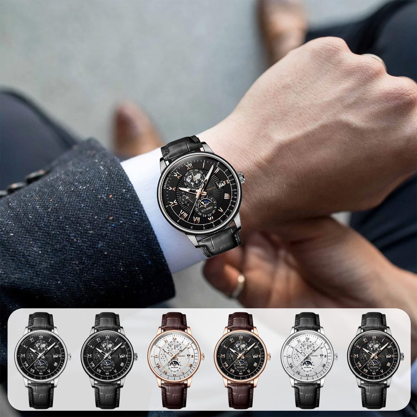 Dianli Quartz Wristwatch Men's Quartz Skeleton Watch Openwork Alloy ...