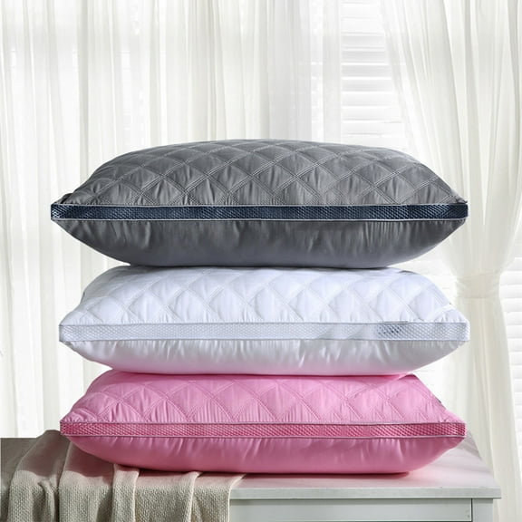 Dianli Quilted Velvet Pillow Neck Support Design Soft Fluffy Cushion Hotel Quality Bed Pillow White Comfortable Support Pillow for Back Side or Flat Sleeping