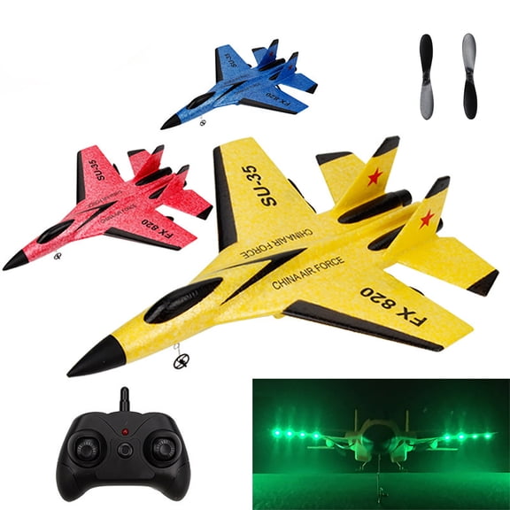 Dianli RC Glider Airplane 2025 Upgrade Remote Control Glider 4-Channel Stunt Plane With LED Lights 2.4GHz Lightweight Foam Electric Model Beginner Friendly Indoor Outdoor