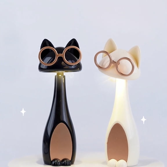 Dianli Rechargeable Cute Cat Night Light LED Pet Lamp With Soft Luminous Glow, USB Recharge Portable Sleep Light For Bedroom Bedside Dormitory, Decorative Cute Ornament For Relaxing Ambience