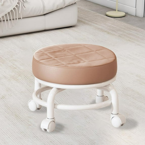 Dianli Wheeled Low Stool for Home, Universal Rolling Seat, Compact Multifunctional Footrest for Entryway, Sewing, or Living Room, 10x10x8.7, Multi-Color