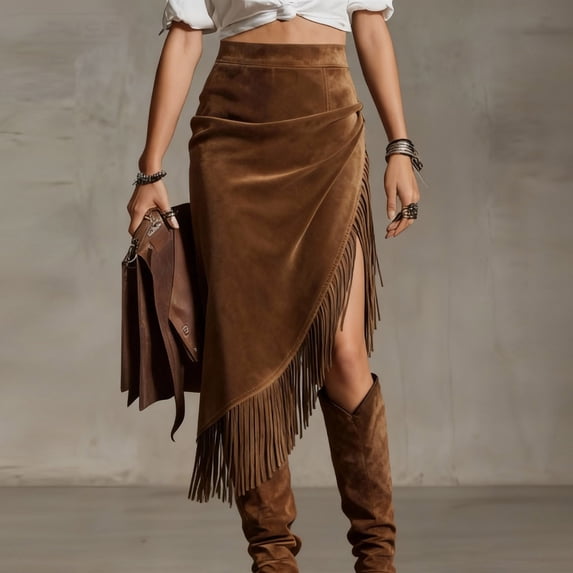 Dianli Sequin Wrap Skirt Belly Dance Skirt Women's Sweet Belly Chain Sequin Fringe Wrap Skirt Gold Coin Trim Tassel Performance Costume Dancewear