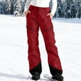 thumbnail image 1 of Dianli Ski Pants Snow Gear Colorblocked Pocket Fleece Lined Windproof Waterproof Insulated Ski Trousers with Zip Pockets Outdoor Winter Snowboarding Hiking Mountain Activewear, 1 of 7