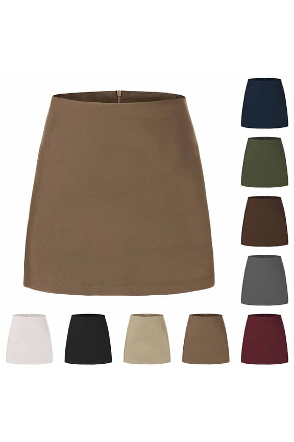 Skirt Maxi Dress Women's Double Split Zipper Skirt Pants Lined Suit Skirt Pants Tailored Lined Inner Short Office To Evening Structured Versatile Skort Party Beach