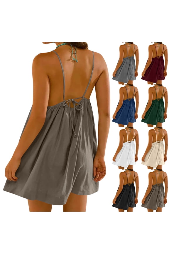 Skirts Skorts Women's V Neck Sleeveless Pullover Dress With Pocket Short Skirt Casual Summer Slip On Relaxed Fit Day To Night Easy Wear Dress Maxi Skirts