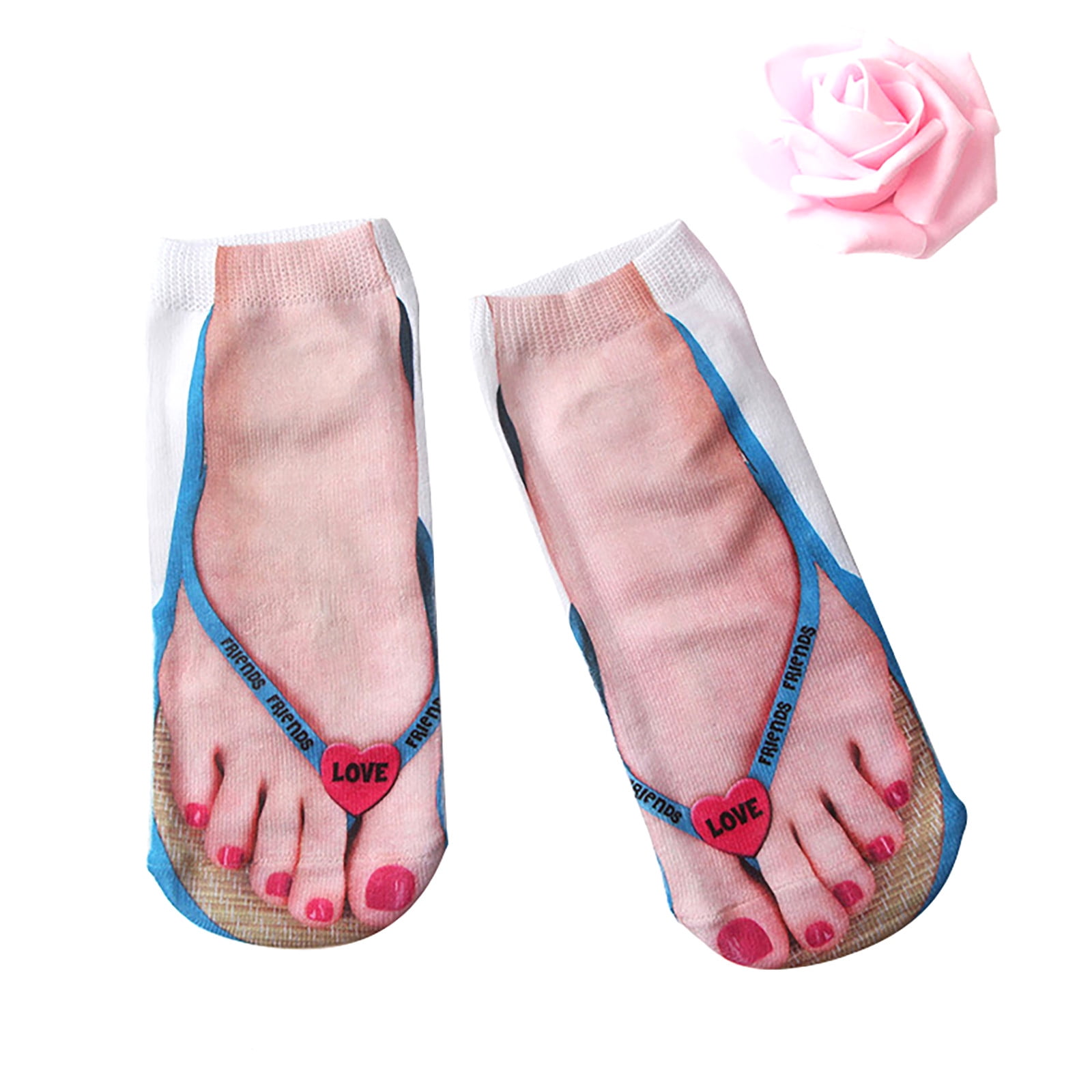 Dianli Socks for Men Print Human Feet in Sandals for People with
