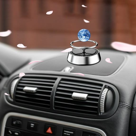 Dianli Solar Rotating Hovering Car Aroma Diffuser 10ml Magnetic Floating Scent Orb, Dashboard Air Freshener With Auto Rotation And Gentle Fragrance Release For Vehicle Interior Ambience