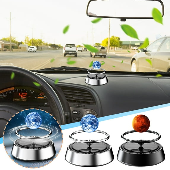 Dianli Solar Rotating Hovering Car Aroma Diffuser 10ml Magnetic Floating Scent Orb, Dashboard Air Freshener With Auto Rotation And Gentle Fragrance Release For Vehicle Interior Ambience