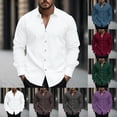 thumbnail image 1 of Dianli Spring Summer Men's Casual Long Sleeve Lapel Collar Button-up Shirt Printed or Solid Color Breathable Lightweight Comfortable Fit for Office Beach Daily Wear Spring Summer, 1 of 6