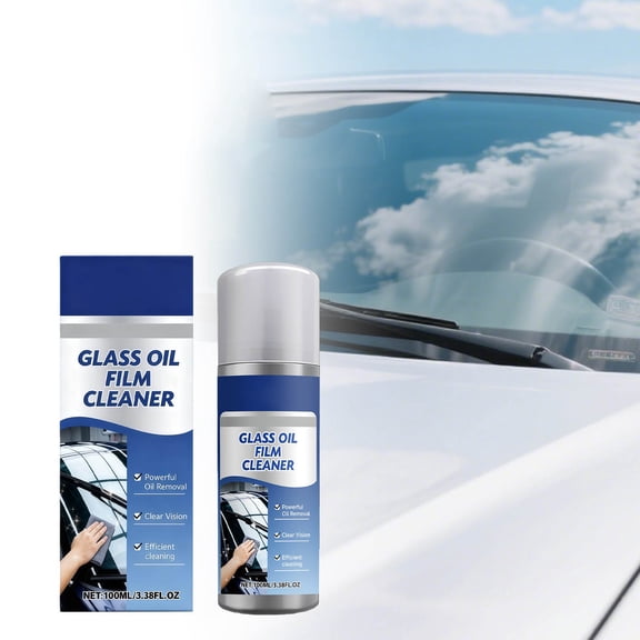 Dianli Streak-Free Car Glass Cleaner De-Oiling Spray 100ml Multi-Purpose Glass Degreaser Clear Cleaner Anti-Film Quick-Dry Formula for Auto & Household Windows, Mirrors, Auto Glass