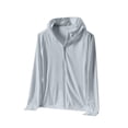 thumbnail image 1 of Dianli Summer Men's UPF50+ Sun-Protection Ice Silk Hooded Long Sleeve Sports Top Solid Color Quick-Dry Breathable Lightweight UV-Blocking Rash Guard Athletic Shirt Outdoor, 1 of 8