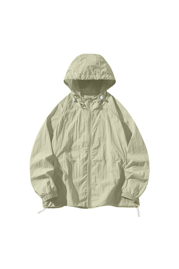 Summer Outdoor Men's UV Protective Hooded Sunscreen Coat Long Sleeve Quick-Dry Lightweight Breathable for Sports Running Hiking with UPF Sun Protection Summer Outdoor