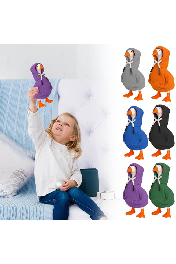 Tabletop Home Decor Magnetic Mini Goose Figurine With Interchangeable Outfits Keychain Accessory Rustic Porch Accent Cute Resin Desktop Ornament for Office Mantel Porch Decor