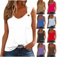 thumbnail image 1 of Dianli Tank Top for Women Metal Ring Camisole Blouses Oversized Tank Tops with Built Sleeveless Crewneck Solid Color Summer Tops S-XXL Womens Tops, 1 of 4