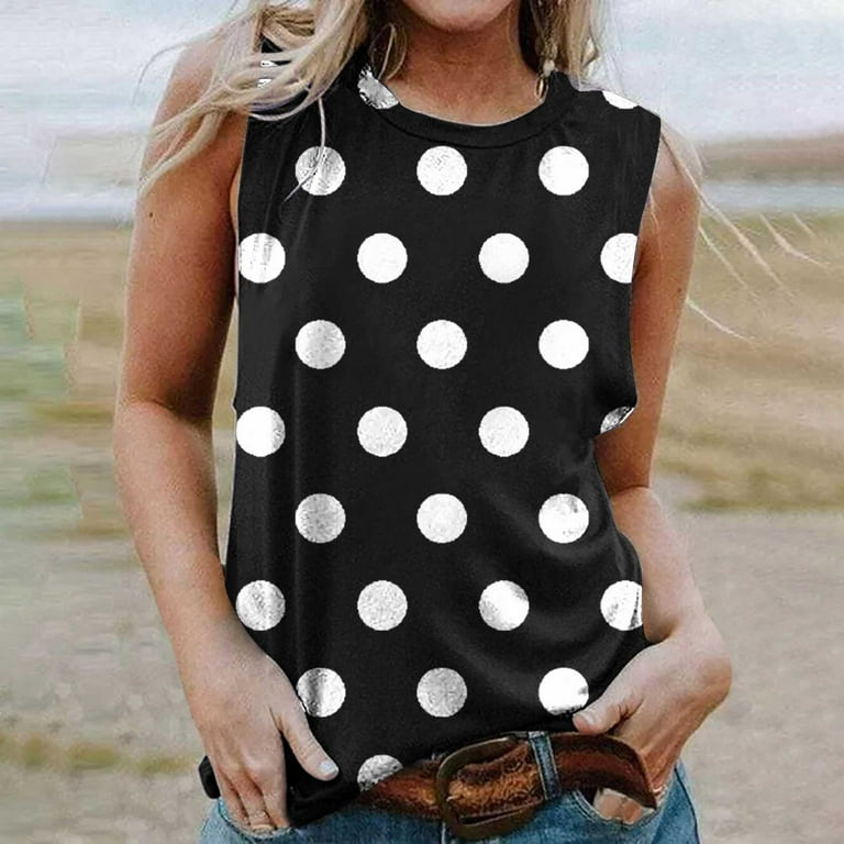 Casual Sleeveless Print Round neck Vests Casual Sleeveless Print Round neck Vests