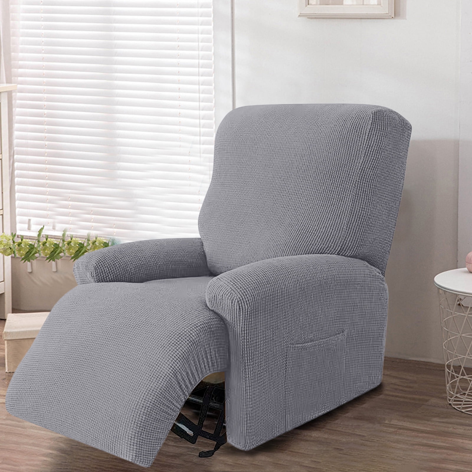 Dianli Thick Fleece Sofa Cover, Full Coverage Stretch Protector for Recliner or Couch, Pet and Kid Friendly, Non-Slip, Easy Care, All-Inclusive Design, Black/Gray/Coffee/Beige/Red