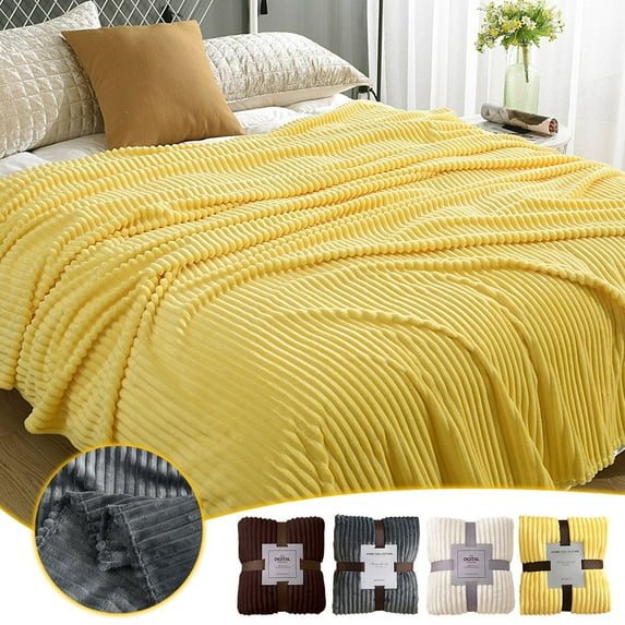Dianli Thick Plush Fleece Blanket Soft Flannel Nap Throw Solid Color Coral Fleece Blanket Cozy Warm Lamb Wool Touch Sofa Bed Cover Gift Blanket for Home Office Travel Comfort Use