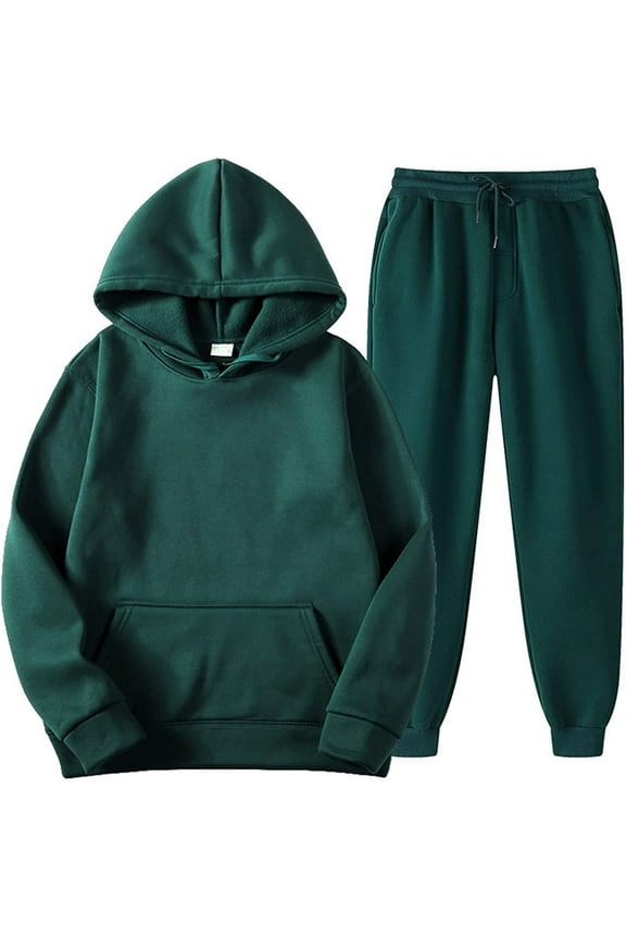 Two Piece Outfits for Women Solid Color Sweatsuits Sets 2 Pieces Jogger Sets with Pockets Long Sleeve Jogging Sweat Suit