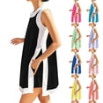 thumbnail image 1 of Dianli Two Piece Sets Women's Short Sleeve Round Neck Top And Matching Shorts Lightweight Breathable Cotton Linen Casual Homewear Beach Outfit Matching Set, 1 of 8