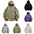 thumbnail image 1 of Dianli UPF100+ Thin Breathable Skin Coat, Long Sleeve Hooded Sun Protection Hoodie, Lightweight Anti UV Outdoor Sports Outwear for Men Gray L, 1 of 8